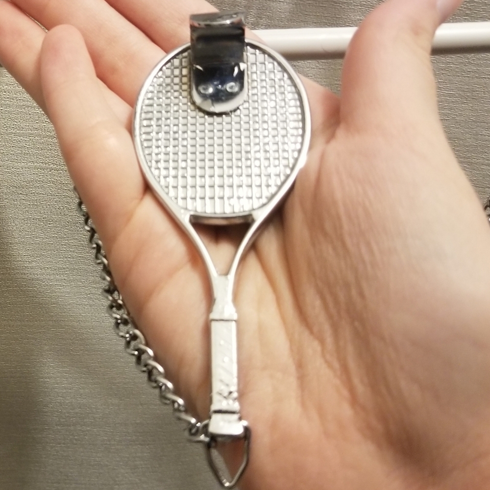 Cute EUC tennis themed silvertone belt - Picture 5 of 6